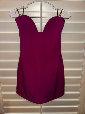 Zara Magenta Strapless Sweetheart Mini Dress